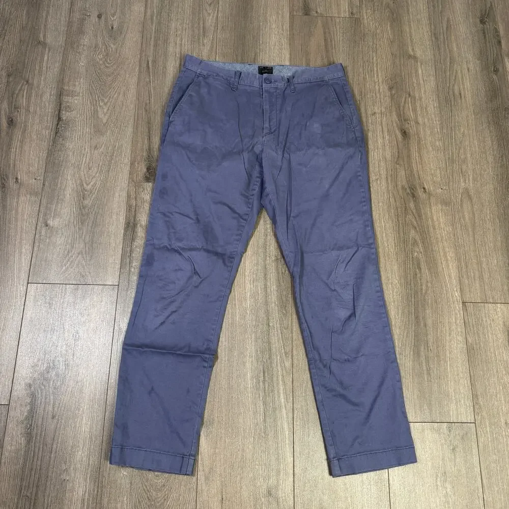 JCrew 770 Straight-fit Stretch Chino Pants SZ 33x30 Dusty Navy Flat Front Twill
